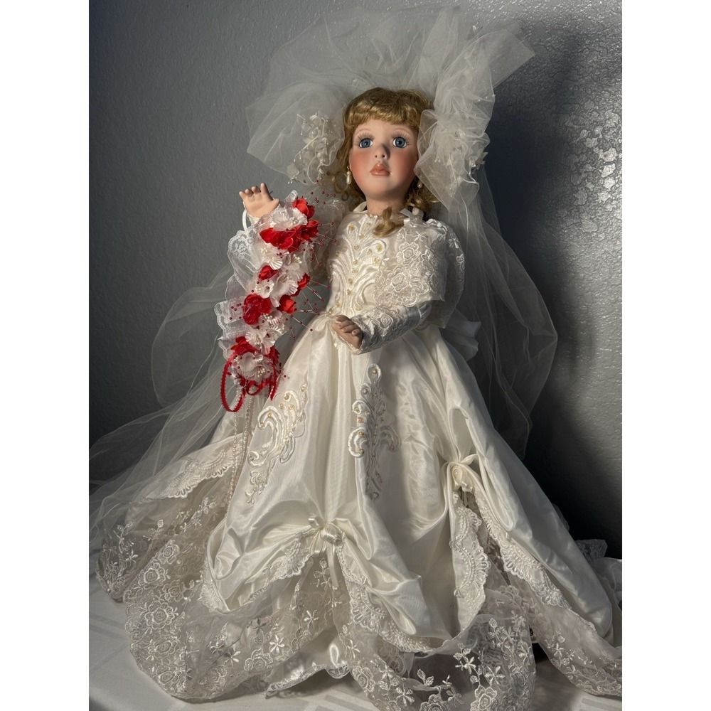 Kais Collection Full Porcelain Bride Doll LE1063/1500, 25in By J. Berard